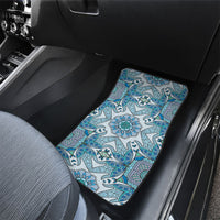 Indian Mandala Pattern Car Mats Blue Geometric Floral Mandala