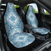 Indian Mandala Pattern Car Seat Cover Blue Geometric Floral Mandala