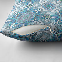 Indian Mandala Pattern Pillow Cover Blue Geometric Floral Mandala