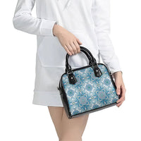 Indian Mandala Pattern Shoulder Handbag Blue Geometric Floral Mandala