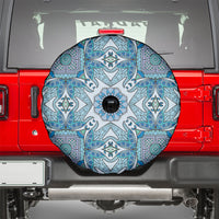 Indian Mandala Pattern Spare Tire Cover Blue Geometric Floral Mandala