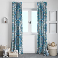 Indian Mandala Pattern Window Curtain Blue Geometric Floral Mandala