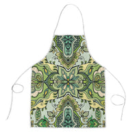 Indian Mandala Pattern Apron Green Geometric Floral Mandala