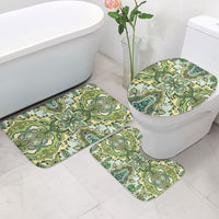 Indian Mandala Pattern Bathroom Set Green Geometric Floral Mandala