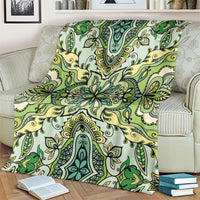 Indian Mandala Pattern Blanket Green Geometric Floral Mandala