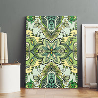 Indian Mandala Pattern Canvas Wall Art Green Geometric Floral Mandala