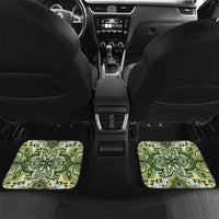 Indian Mandala Pattern Car Mats Green Geometric Floral Mandala