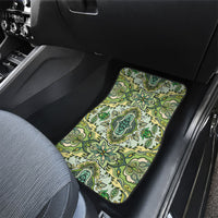 Indian Mandala Pattern Car Mats Green Geometric Floral Mandala