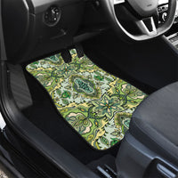 Indian Mandala Pattern Car Mats Green Geometric Floral Mandala