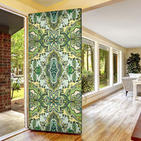 Indian Mandala Pattern Door Cover Green Geometric Floral Mandala