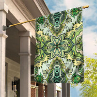 Indian Mandala Pattern Garden Flag Green Geometric Floral Mandala