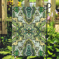 Indian Mandala Pattern Garden Flag Green Geometric Floral Mandala
