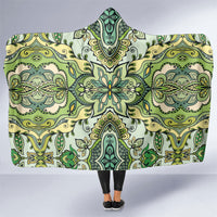 Indian Mandala Pattern Hooded Blanket Green Geometric Floral Mandala