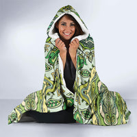 Indian Mandala Pattern Hooded Blanket Green Geometric Floral Mandala