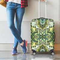 Indian Mandala Pattern Luggage Cover Green Geometric Floral Mandala