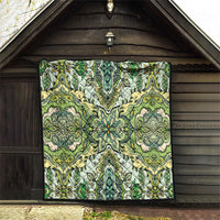 Indian Mandala Pattern Quilt Green Geometric Floral Mandala