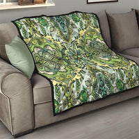 Indian Mandala Pattern Quilt Green Geometric Floral Mandala