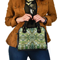 Indian Mandala Pattern Shoulder Handbag Green Geometric Floral Mandala