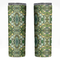 Indian Mandala Pattern Skinny Tumbler Green Geometric Floral Mandala