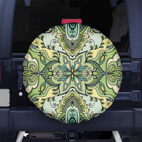 Indian Mandala Pattern Spare Tire Cover Green Geometric Floral Mandala