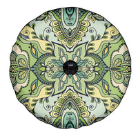 Indian Mandala Pattern Spare Tire Cover Green Geometric Floral Mandala