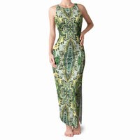 Indian Mandala Pattern Tank Maxi Dress Green Geometric Floral Mandala