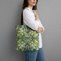 Indian Mandala Pattern Tote Bag Green Geometric Floral Mandala