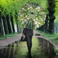 Indian Mandala Pattern Umbrella Green Geometric Floral Mandala