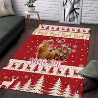 Sweden Christmas Area Rug God Jul Nordic Julbock - Wonder Print Shop