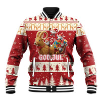 Sweden Christmas Baseball Jacket God Jul Nordic Julbock - Wonder Print Shop