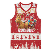 Sweden Christmas Basketball Jersey God Jul Nordic Julbock - Wonder Print Shop