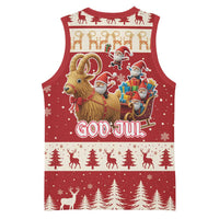 Sweden Christmas Basketball Jersey God Jul Nordic Julbock - Wonder Print Shop