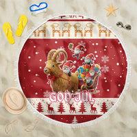 Sweden Christmas Beach Blanket God Jul Nordic Julbock - Wonder Print Shop