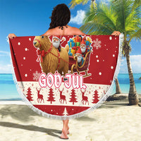 Sweden Christmas Beach Blanket God Jul Nordic Julbock - Wonder Print Shop