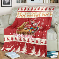 Sweden Christmas Blanket God Jul Nordic Julbock - Wonder Print Shop