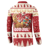 Sweden Christmas Button Sweatshirt God Jul Nordic Julbock - Wonder Print Shop