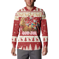 Sweden Christmas Button Sweatshirt God Jul Nordic Julbock - Wonder Print Shop