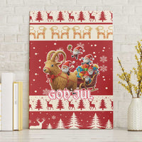 Sweden Christmas Canvas Wall Art God Jul Nordic Julbock - Wonder Print Shop