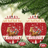 Sweden Christmas Ceramic Ornament God Jul Nordic Julbock - Wonder Print Shop