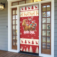 Sweden Christmas Door Cover God Jul Nordic Julbock - Wonder Print Shop