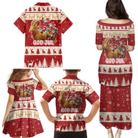 Sweden Christmas Family Matching Puletasi and Hawaiian Shirt God Jul Nordic Julbock - Wonder Print Shop