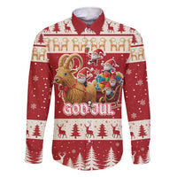 Sweden Christmas Family Matching Short Sleeve Bodycon Dress and Hawaiian Shirt God Jul Nordic Julbock - Wonder Print Shop