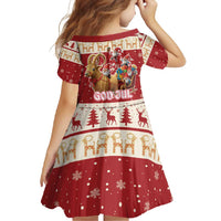 Sweden Christmas Family Matching Summer Maxi Dress and Hawaiian Shirt God Jul Nordic Julbock - Wonder Print Shop