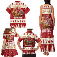 Sweden Christmas Family Matching Tank Maxi Dress and Hawaiian Shirt God Jul Nordic Julbock - Wonder Print Shop