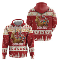 Sweden Christmas Hoodie God Jul Nordic Julbock - Wonder Print Shop