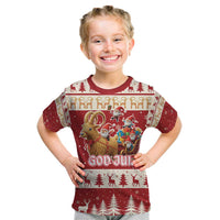 Sweden Christmas Kid T Shirt God Jul Nordic Julbock - Wonder Print Shop