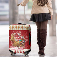 Sweden Christmas Luggage Cover God Jul Nordic Julbock - Wonder Print Shop