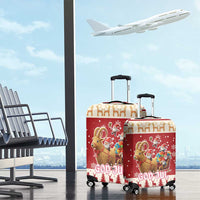 Sweden Christmas Luggage Cover God Jul Nordic Julbock - Wonder Print Shop
