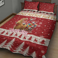 Sweden Christmas Quilt Bed Set God Jul Nordic Julbock - Wonder Print Shop