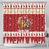 Sweden Christmas Shower Curtain God Jul Nordic Julbock - Wonder Print Shop